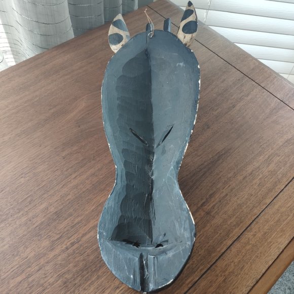 Wooden Hand Carved African Style Giraffe Large Vintage Mask 20" - Picture 7 of 7